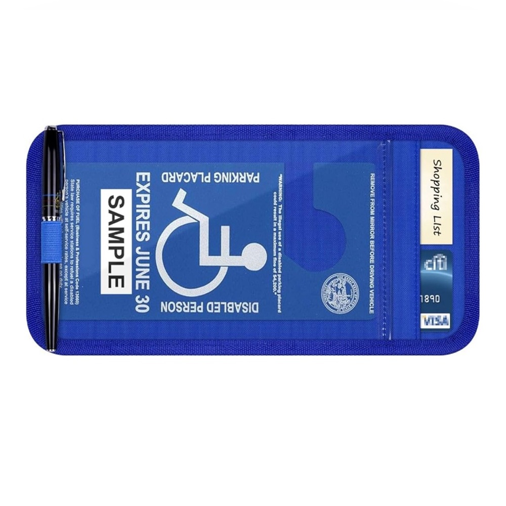 Handicap Placard Holder for Auto - Blue - Picture 2 of 7